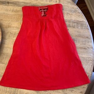 Texas Tech strapless dress